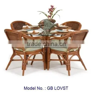 Rattan Indoor Furniture, Rattan Dining Set, 1+4 Rattan Set thumbnail-1