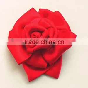 Handmade Red Rose Fabric Flower thumbnail-1