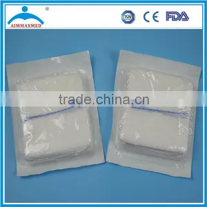 16 Ply Folded Edges EO Sterilization Surgical Cotton Gauze Swabs With X Ray Thread thumbnail-1