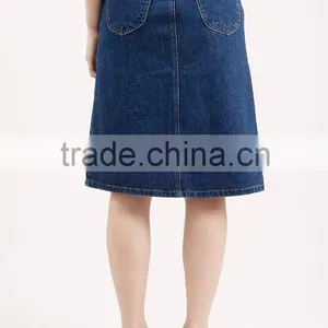 Girls Knee Length Denim Skirt Open Front Button Front Midi Length Skirt thumbnail-4