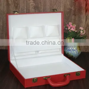Chinese Factories Wholesale Custom High-grade PU Leather Gift Box, Red Beautiful Display Box thumbnail-3