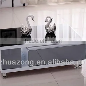 Modern High Golss TV Stand With Tempered Glass thumbnail-1