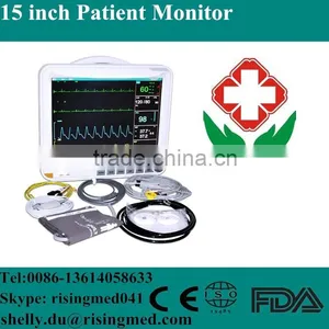CE Best Price 15 Inch Touch Screen Handheld Portable Multi-Parameter Patient Monitor ECG, NIBP, SPO2, TEMP, RESP, PULSE-Shelly thumbnail-1