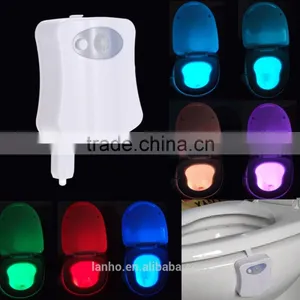 8 Colors LED Toilet Nightlight Motion Activated Light Sensitive Dusk to Dawn Battery-operated Lamp Lamparas 3d Tooth Lamp thumbnail-1