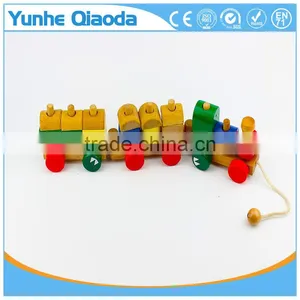 Wood Puzzle Train Toys Geometric Building Blocks Education Gift thumbnail-1