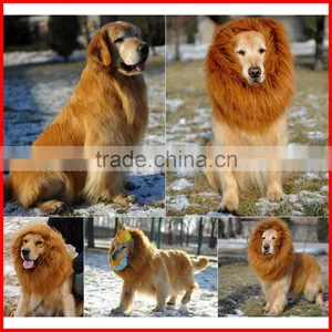 Festival Party Pet Costume - Lion Mane Wig for Large Dogs Brown thumbnail-4