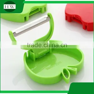 Plastic Stainless Steel Apple Shaped Collapsible Folding Foldable Fruit Vegetable Zester Peeler thumbnail-1