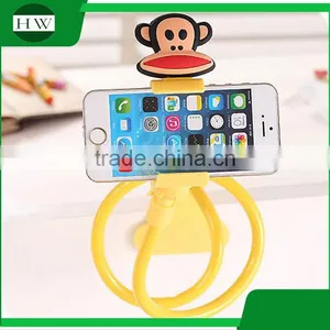 Plastic Cartoon Flexible Folding Telescopic Foldable Desktop Pad Cell Mobile Phone Bracket Stand Support Holder With Clip thumbnail-3