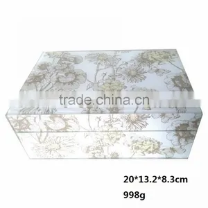 Flower Design Mirror Glass Jewellery Box thumbnail-1