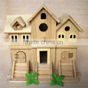 Wood Villa Building Kids Wood Building Kits Miniature Building Wood Prefab Building for Sale thumbnail-1