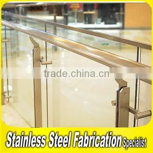 Brushed Stainless Steel Pipe and Glass Balcony Railing Designs thumbnail-4