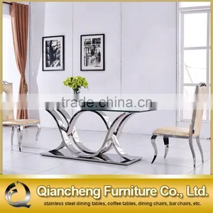 2017 Latest Stainless Steel Marble Dining Table Dining Furniture thumbnail-1