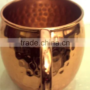 100% PURE COPPER FDA APPROVED HAMMERED BARREL DRINKING MUG WITH RIVETED HANDLE FOR MOSCOW MULE, VODKA thumbnail-6