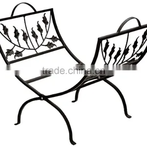 Log Holder Log Storage Sturdy Iron Style Black Fireside Ornate Log Storage 52 X35 X45cm Log Rack Fireside Hearth Log Basket thumbnail-1