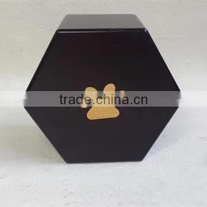 Hexagon Wood Paw Print Pet Urns thumbnail-3
