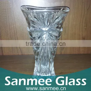 Silk Texture Elegant Design Clear Glass Flower Vase thumbnail-1