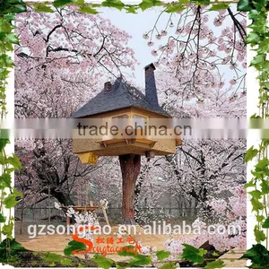 China Manufacturer Make Imitated Decorative Artificial Ficus Banyan Tree House for Outside Decoration thumbnail-1