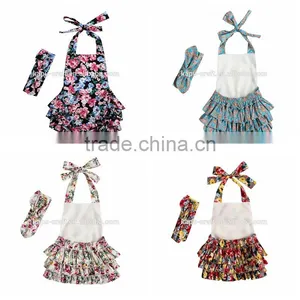 Manufacturers Overseas Baby Boutique Clothes Headband Sets Organic Cotton Floral Sling Romper For The Newborns thumbnail-1