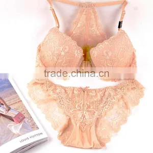 Top Women Sexy New Designs of Fancy Lace Bra Transparent Panty Set thumbnail-5