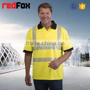 T-shirt Design Mesh Fabric 100% Polyster Safety T-shirt for Worker Birdeyes Safety T-shirt thumbnail-4
