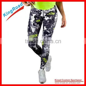 2016 Best Selling Lady's Sublimation Custom Compression Tights thumbnail-1