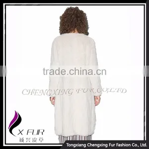 CX-G-A-49A Ladies Hand Knitted Mink Fur 2017 New Coat thumbnail-3