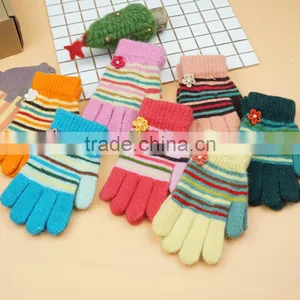 TC13025 Cheap Winter Warm Knitted Kids Gloves New Fashion Cute Long Finger With Fingers thumbnail-6