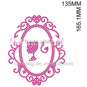 Dark Pink Mirror Rhinestone Heat Transfer Design thumbnail-1
