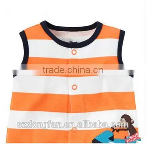 2016 New Fashion Design Carters Babies Costume Stripe Animal Printing Baby Girl Clothes Rompers From Guangzhou OEM Manufaturers thumbnail-4