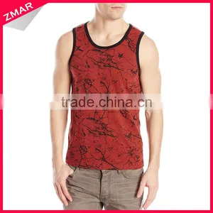Design Custom Screen Printing 100 Cotton Bulk Wholesale Stringer Tank Top For Men thumbnail-1