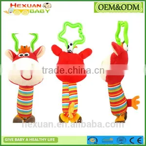 New Animal Dog Soft Stuffed Plush Crib Bed Hanging Hand Rattles Baby Toys thumbnail-2