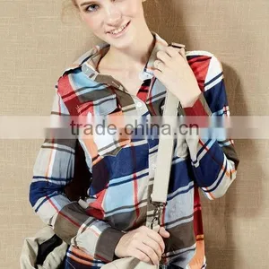 Women Cotton Blouses/2013 Cheap Plaid Shirts thumbnail-1