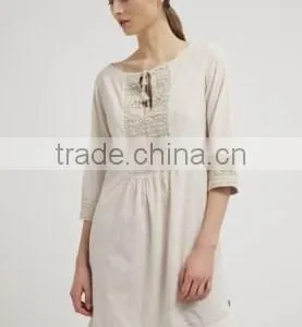 Basic Hand Lace Casual Cotton Dress Design for Pregnant Woman thumbnail-1