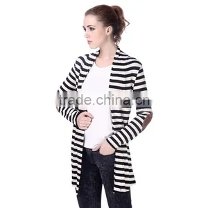 Wholesale Wool Knitted Sweater Cardigan Zebra Stripe Women thumbnail-3