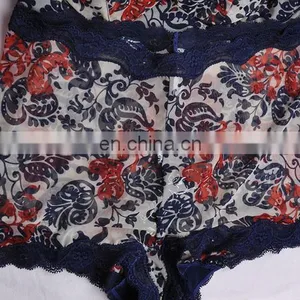 HOT Sale Flower Design Transparent Style Young Lady Boyshort Lace Panties thumbnail-1