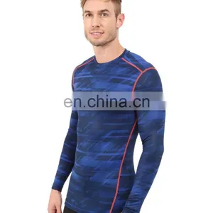Polyester / Elastane Stretch Workout Compression Wear Sports Men Long Sleeve t Shirts thumbnail-2