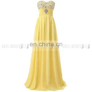 2016 Summer Newest Elegant Formal Sweetheart Sequins Pleats Chiffon Lace-up Prom Dresses thumbnail-1