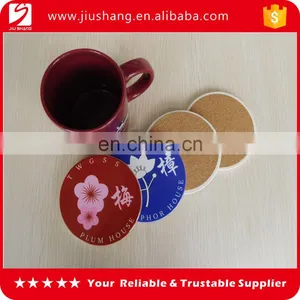 Custom Water Absorbent Ceramic Coaster With Cork Back thumbnail-1