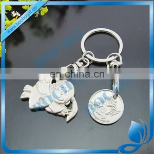 3D Metal Angel Keychain With Shopping Coin thumbnail-1
