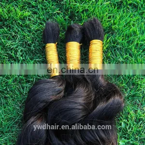 PayPal Accepted 100% Real Unprocessed 8A Wholesale Peruvian Virgin Hair Full Cuticle Ponytail Bulk Hair For Braiding Curly thumbnail-6