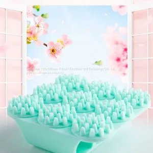 Soft Massage Baby Bath Shower Wash Cleaner Bath Brush Body Shower Sponge Silicone For Adult thumbnail-4