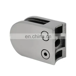 Handrail Post Balustrade Pillar Stair Railing Stainless Steel D Shape Glass Clamp Fittings thumbnail-2