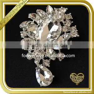Wholesale Flower Hair Brooches Pins Crystal Rhinestone Lady Men Wedding Brooch FB-027 thumbnail-1