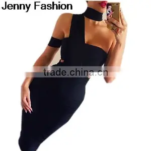 Summer Dress Jenny Fashion Pre Order 2016 New Summer Black High Neck Sey Women Night Club Bandage Dress Bandage Bodycon Women We thumbnail-1