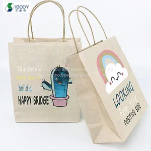 Custom Logo White Brown Kraft Paper Shopping Bags for GiftHot Sale Products thumbnail-3
