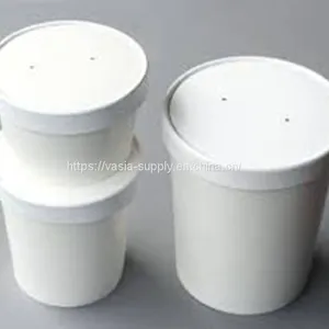 Paper Soup Container With Lid 8oz White-Ice Cream Container White Container-White Paper Dessert Cups thumbnail-2