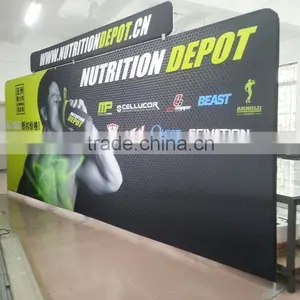 Straight /Cuverd Shape Advertising Pop Up Tension Fabric Display Banner thumbnail-2