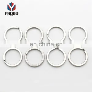 Various Styles Engraved Flat Keyring Stainless Steel Key Chain Ring Metal Split Key Ring For Accessories Use thumbnail-4