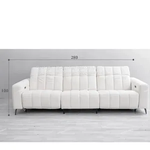 Modern Minimalist Caterpillar Beige White Fabric Multifunctional Sofa Size Apartment Living Room Three-Seat Sofa thumbnail-3