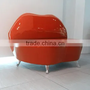Home Furniture Living Room Red Lip Sofa thumbnail-1